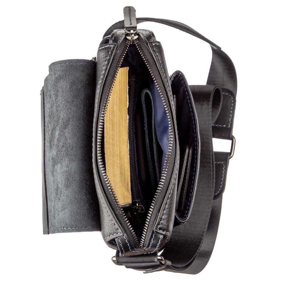 Сумка мужская комбо SHVIGEL 11174 кожаная Черная Киев - изображение 2