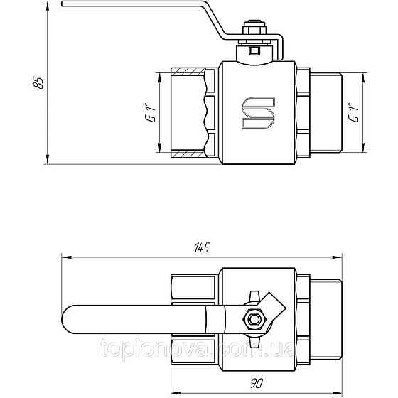 Кран кульовий прямий SELBA 1" НВ КР SL1505 Чернівці