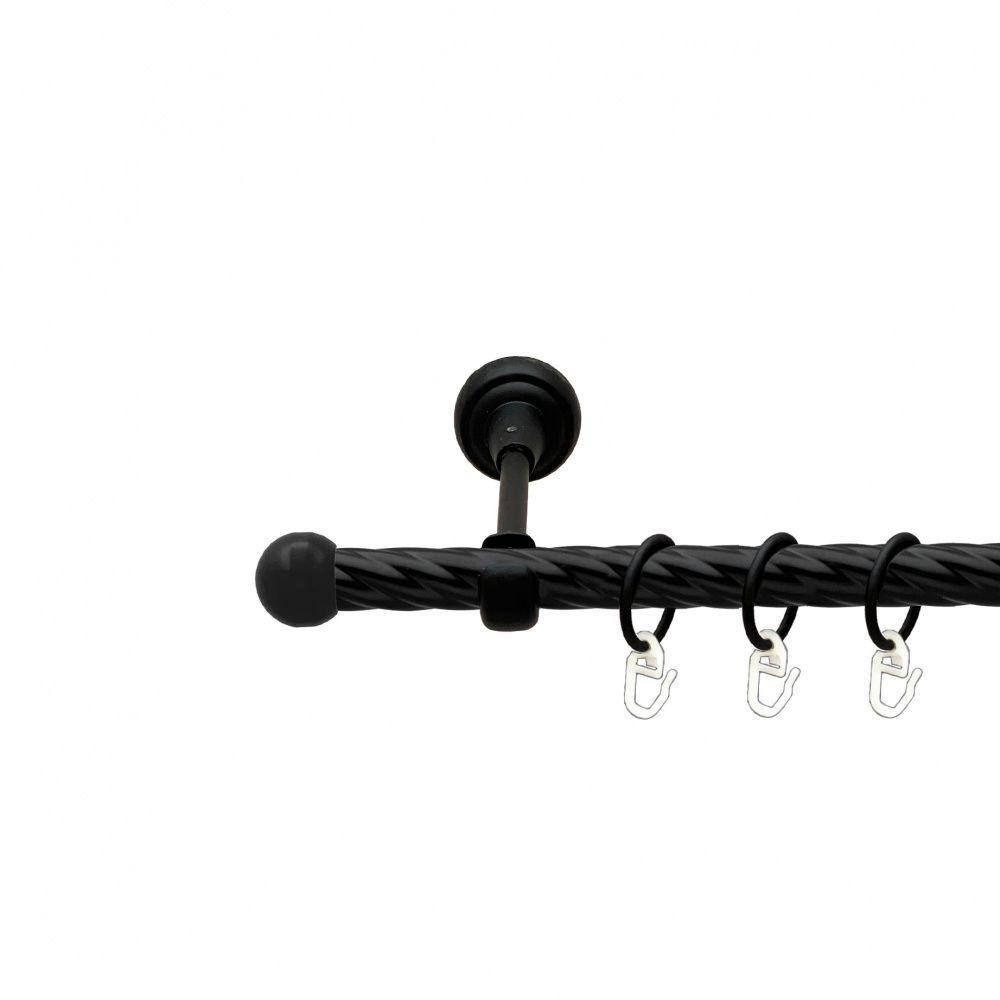 Карниз Orvit Куля Болонь металевий однорядний відкритий скручена труба кільце металеве Чорний Оксамит 19 мм 240 см (00-00013573) Львів - фото 1