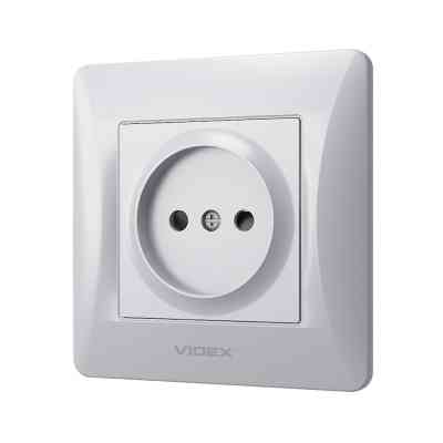 Розетка Videx_ BINERA 2ая із заземленням кремова (VF-BNSK1-SS) Вінниця