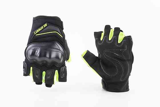 Перчатки мотоциклетні без пальців M-Чорно-Салатові Киев