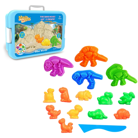 Пісок кінетичний для дітей “Світ динозаврів”, маса для ліплення набір для творчості з формами для ліплення Кам'янець-Подільський