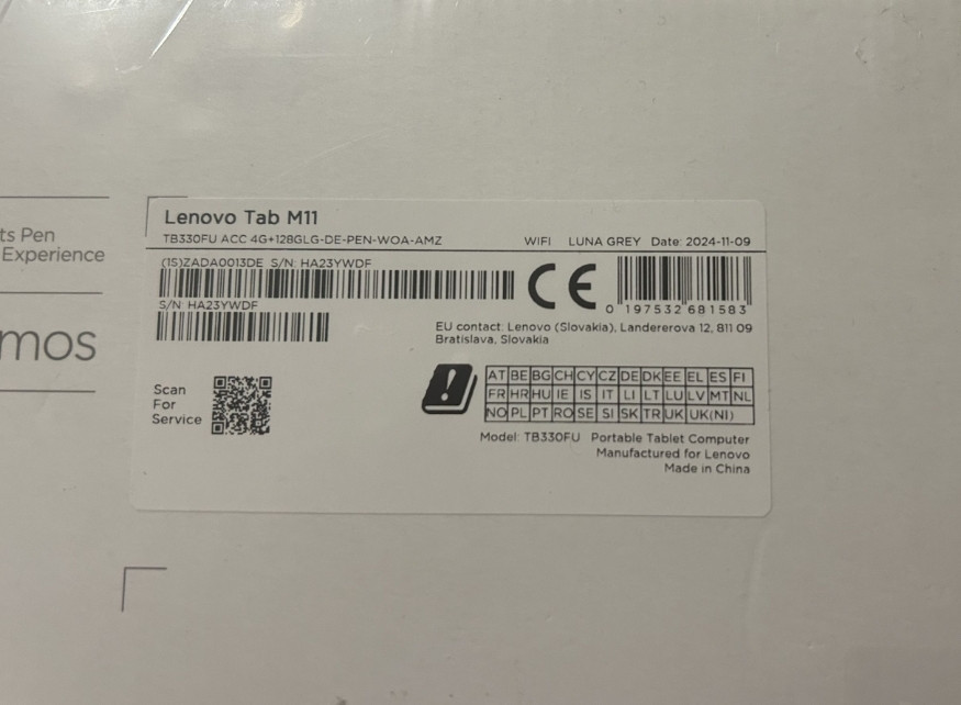 Планшет Lenovo Tab M11 TB330FU 4/128  Luna Grey + Pen + чехол. Харьков - изображение 7