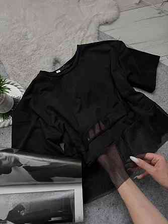 Женская стильная оверсайз футболка с сеткой двунить Одесса