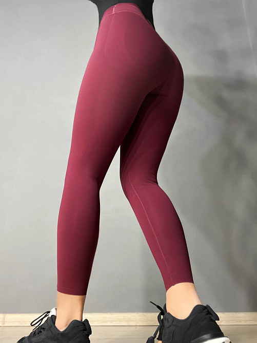 Лосины женские You are peri 24051 пояс с золотой надписью дайвинг утяжка пуш-ап тонкие бордовые, бордовый, L Киев - изображение 16