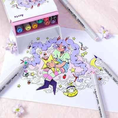 Художественный маркер Arrtx спиртовые Oros ASM-03-ACS1-02 12 цветов (LC302789) Винница