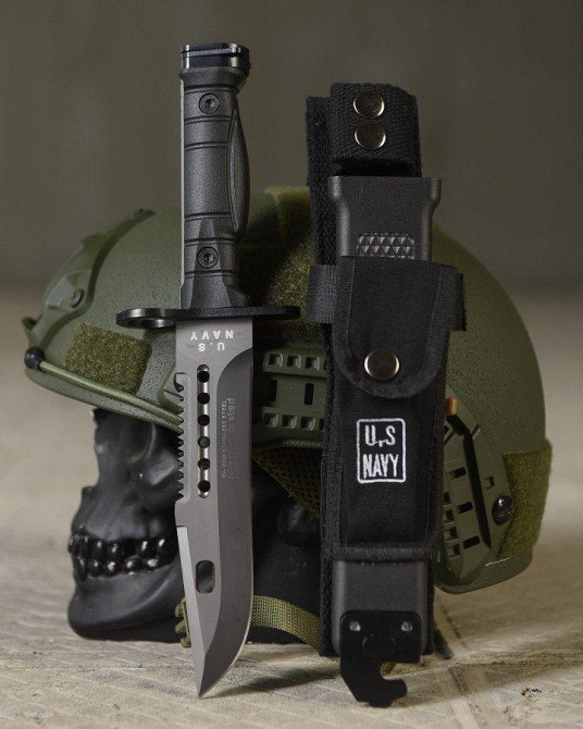 Ніж чорний U.S. Navy black з чохлом у комплекті Одеса - фото 1