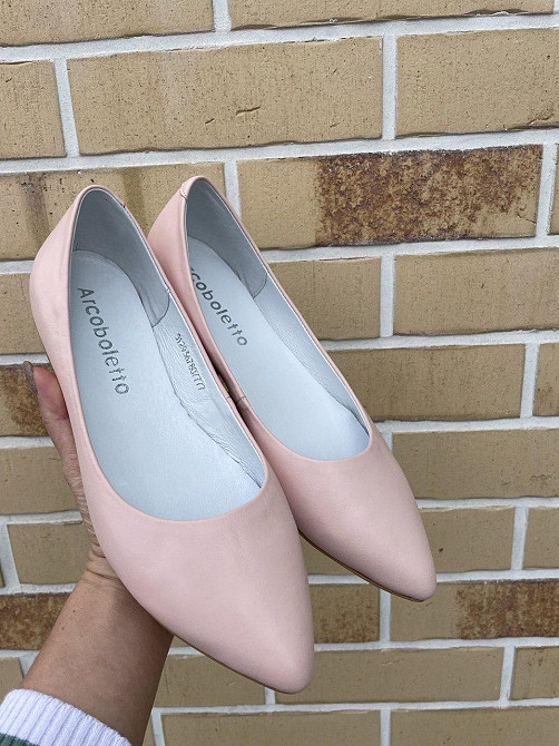 Arcoboletto Балетки жіночі Arcoboletto пудра натуральна шкіра 39р. (4627) Коломыя - изображение 1