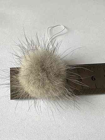 Помпони з натурального хутра норки Сірий Харків