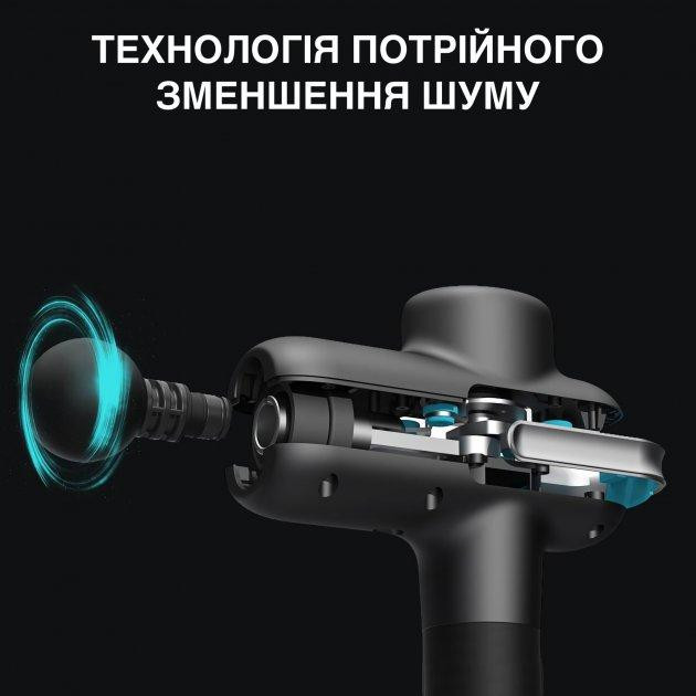 Перкусійний масажний пістолет Lightsaber Booster U1 М'язовий масажер (6 насадок) 2500 мАг Чорний Вінниця - фото 5