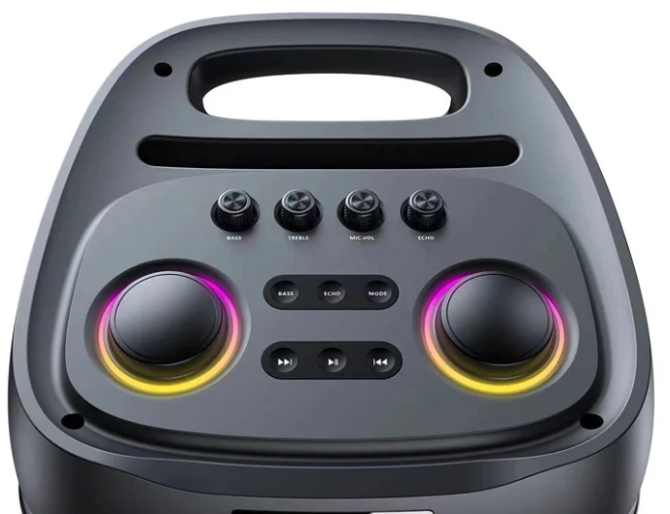 Акустична переносна колонка ZXX-5509 1200Вт 2x6,5" 265х265х620мм TWS/FM/USB/TF/BT/LED/REC/ДК/MIC Київ - фото 7