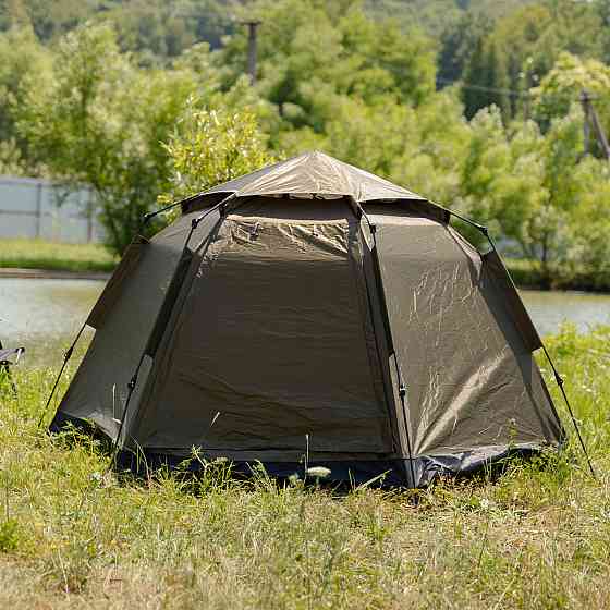 Намет автоматичний 3 місний 240×210×130 (см) кемпінговий з тентом туристичний палатка Camping Lugi LU-020 Коломия