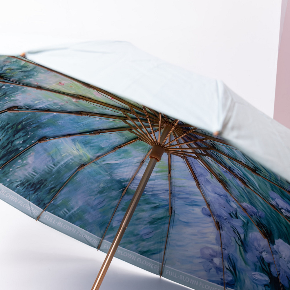 Парасолька механічна з принтом надійна з поліестеру діаметр 99 см Блакитна HP-23-3BL Коломыя - изображение 7