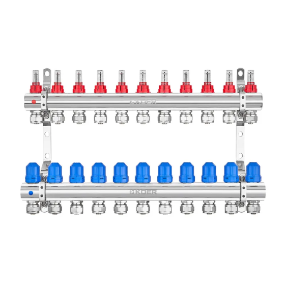 Колекторний блок з витратомірами та євроконусами Koer KR.1210-11 - 1"x11 WAYS (KR5273) Київ