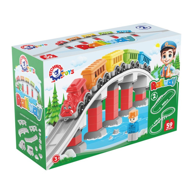 Дитячий набір конструктора "Залізниця" 1300TXK 59 деталей Вінниця - фото 1