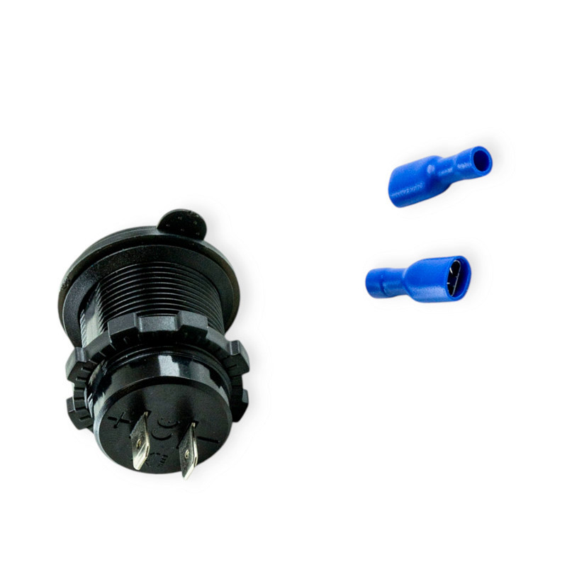 Гнездо врезное 2 USB 1A, 2,1A, 12-24В, крышка, с вольтметром и подсветкой красной Мукачево - изображение 1