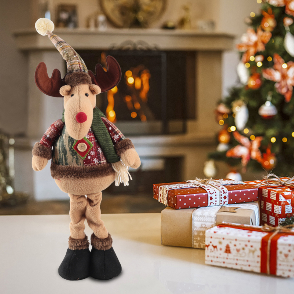 Новорічна фігурка під ялинку новорічний олень 50см новорічна мяка іграшка олень під ялинку Київ - фото 9