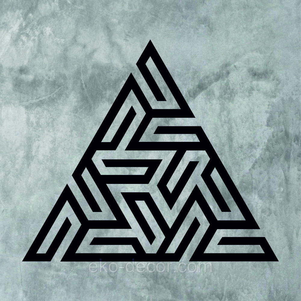 Декоративное настенное Панно «Треугольник» Декор на стену 70*70 см, Черный Киев - изображение 4