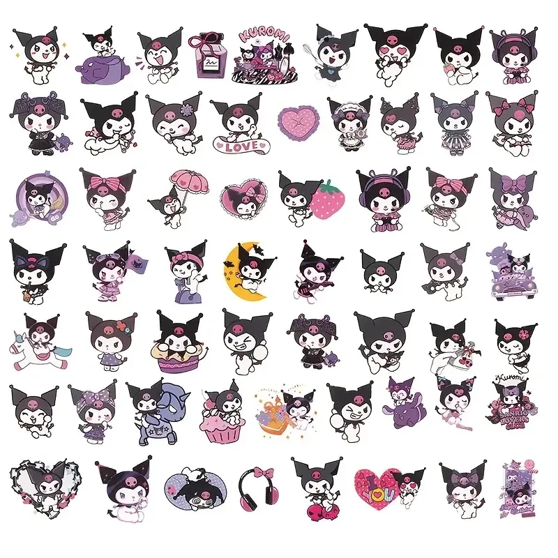 Набір стікерів Kuromi 59 шт – кавайні наклейки Sanrio для декору Київ - фото 4