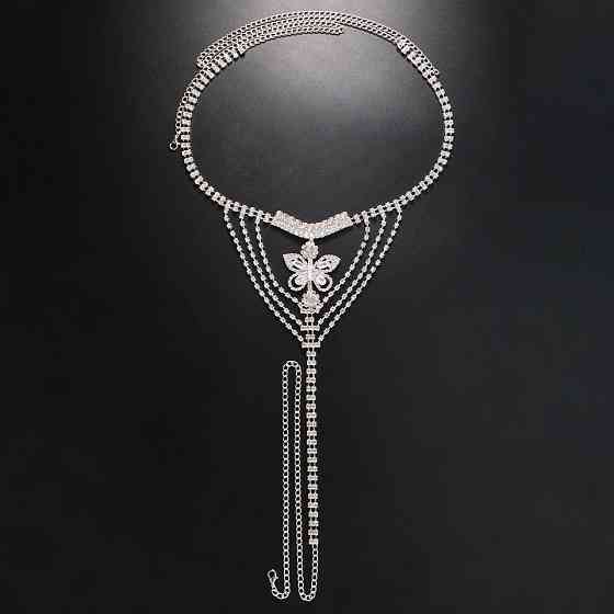 Еротичні трусики з камінням one size сріблястий Київ