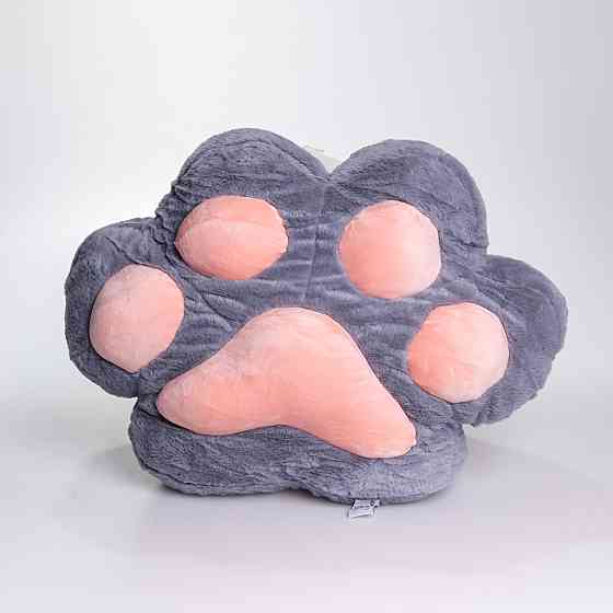 Плюшева іграшка-подушка з пледом "Лапка" 3 в 1, сірий Київ