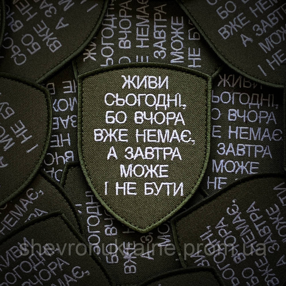 Шеврон Цитата (Форма щит. На липучке) Размер 9x7см Киев - изображение 1