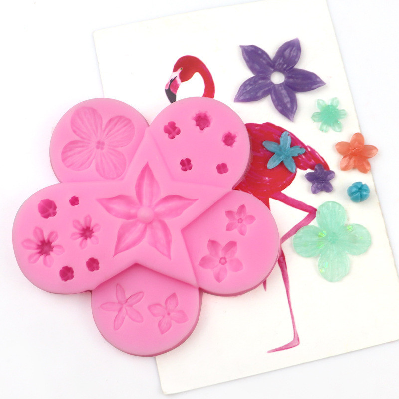 Молд для цветов Цветочки 105 на 105 мм розовый Киев - изображение 1