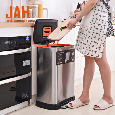 Контейнер для сміття JAH з педаллю і внутрішнім відром срібний металік 30 л (6311) Вінниця - фото 11