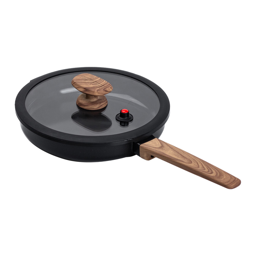 Алюмінієва сковорода з керамічним покриттям антипригарним 1.8 л Ø 24 см чорна MGC HP-4-457B Коломия - фото 5