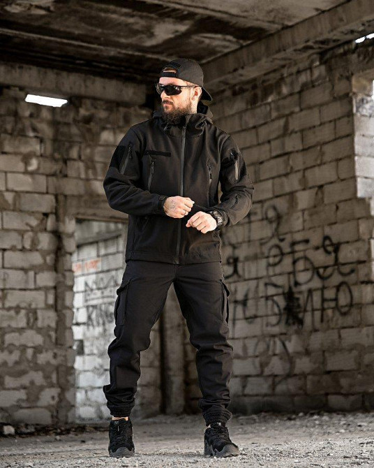 Тактический костюм софтшел BANDIT черный  ВТ7955 Одесса - изображение 11