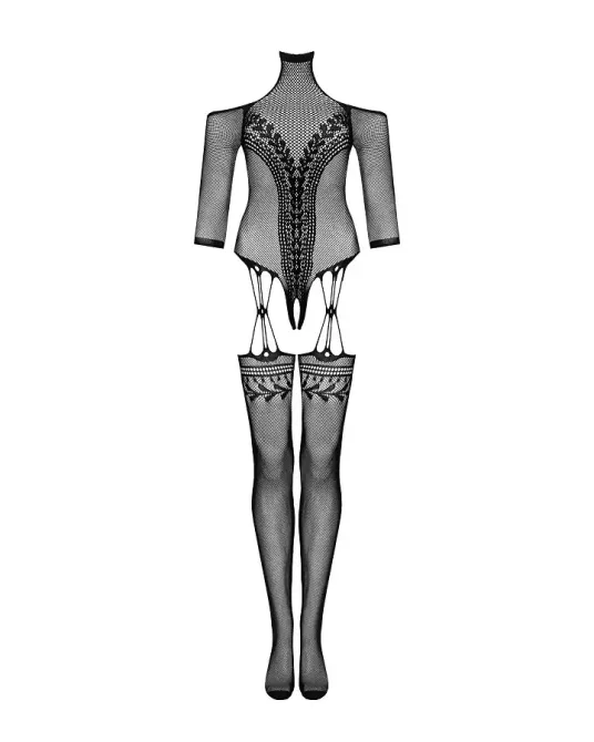 Нейлоновий бодістокінг з імітацією панчіх Obsessive Bodystocking G333 S/M/L, black, з доступом Львів - фото 3