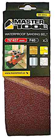 MASTERTOOL Стрічка шліфувальна MASTERTOOL зерно 40 76×457 мм 3 шт 08-3304 Коломыя