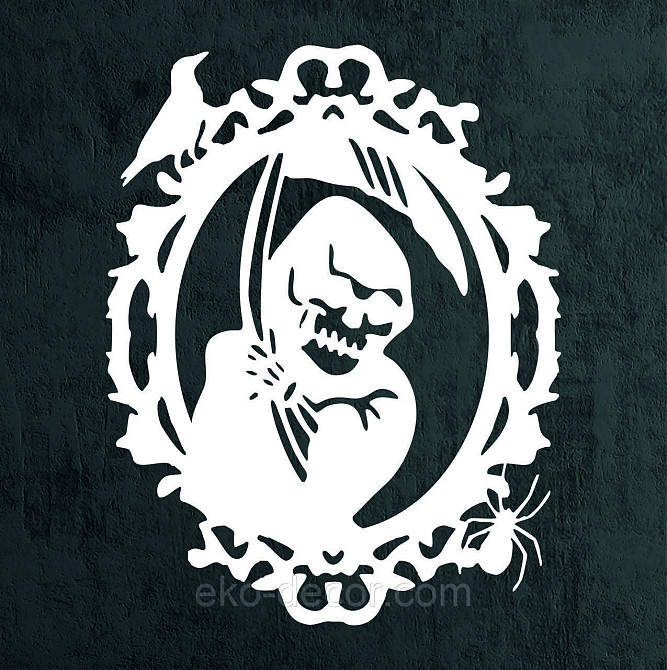 Декоративное настенное Панно «Смерть с косой», Декор на стену 70*54 см, Белый Киев - изображение 7