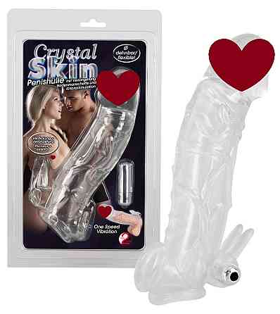Насадка на член - Chrystal Skin Penis Sleeve Vibro Sex Aura Київ