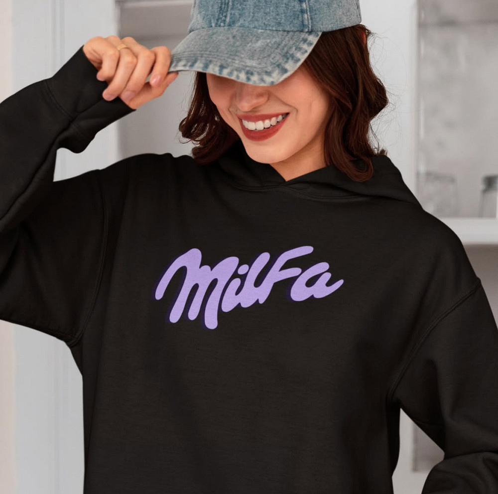 Чорне худі Milfa з лавандовим принтом Чернівці - фото 2