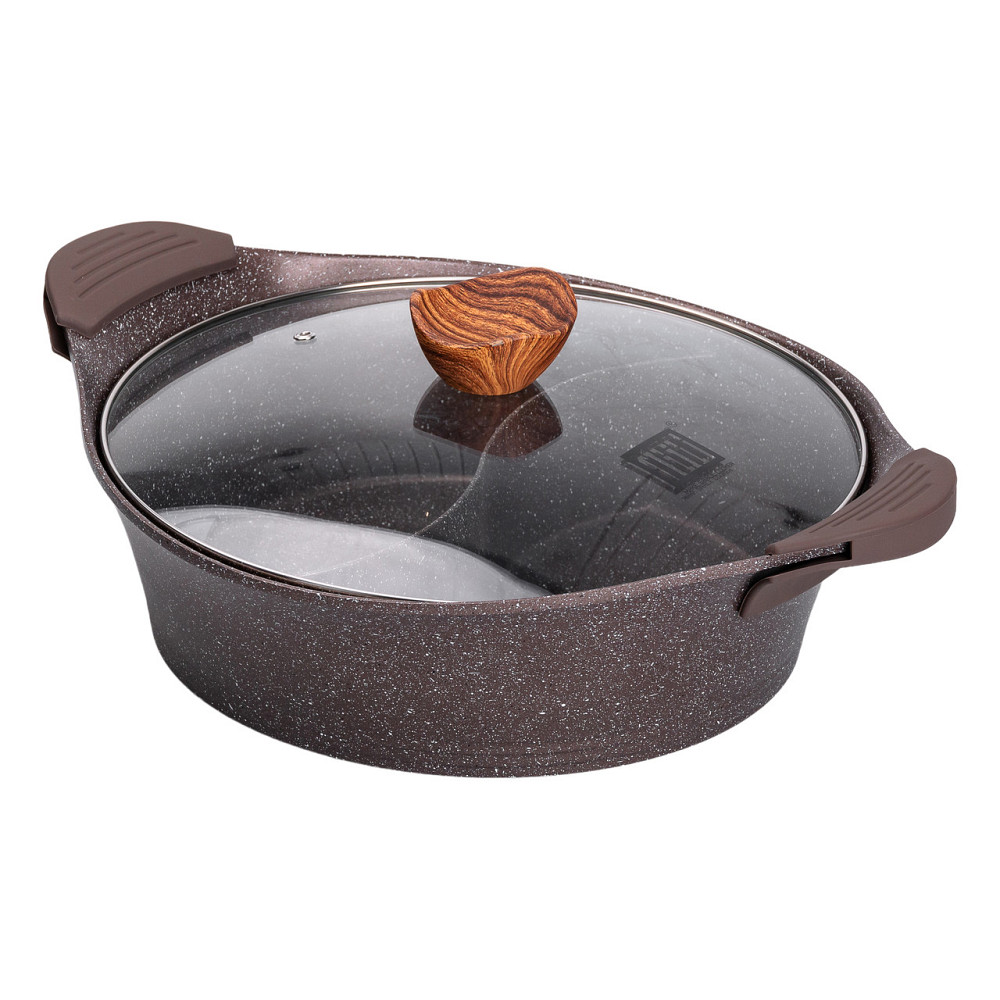 MGC Алюмінієва каструля Ø 30 см, мармурове антипригарне покриття, кавовий MGC HP-4-413CO Киев - изображение 4