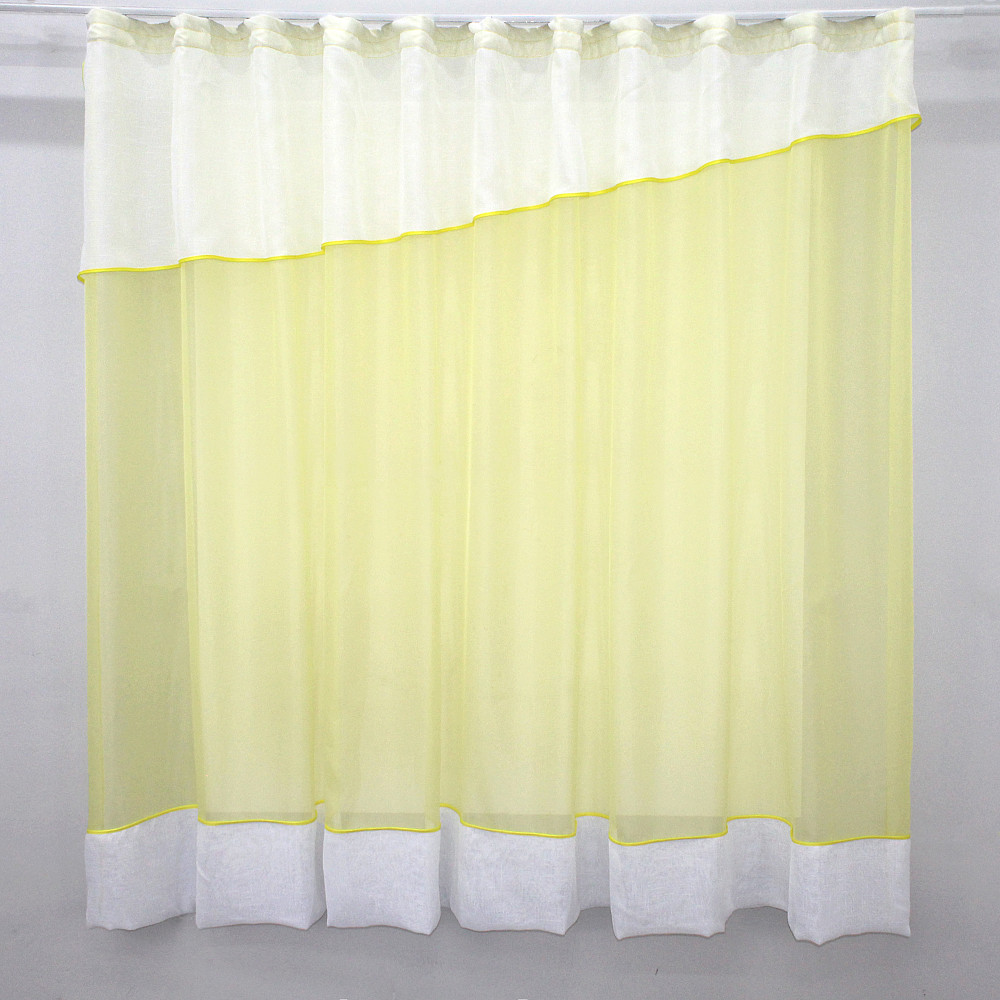 Кухонна фіранка VR-Textil № 00к жовтий з білим 280х170 см (52-0546) Київ - фото 1