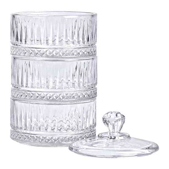 Цукерниця триярусна скляна з кришкою Ø 10 см HP-YH-16 Київ