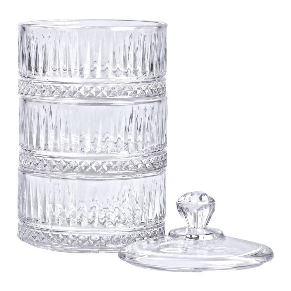 Цукерниця триярусна скляна з кришкою Ø 10 см HP-YH-16 Київ - фото 4