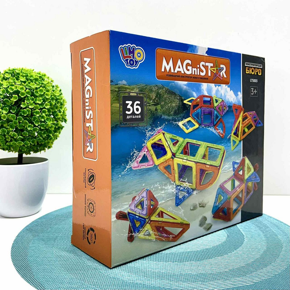 Конструктор магнітний Limo Toy Транспорт 36 деталей (LT5003) Чернигов - изображение 5
