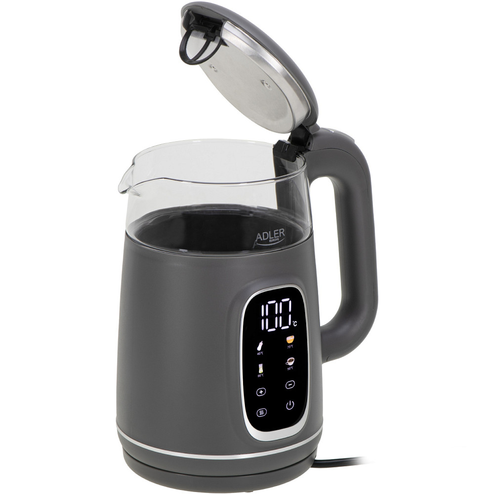 Електрочайник Adler AD 1305 grey 1850-2200Вт/ 1.7л/ скло/ встановлення температури/ Вінниця - фото 3