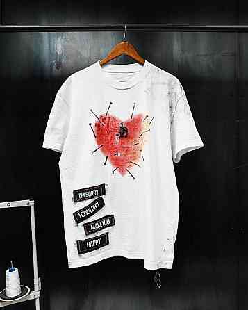 Футболка чоловіча с принтом  44 Біла 2634326104 Дніпро