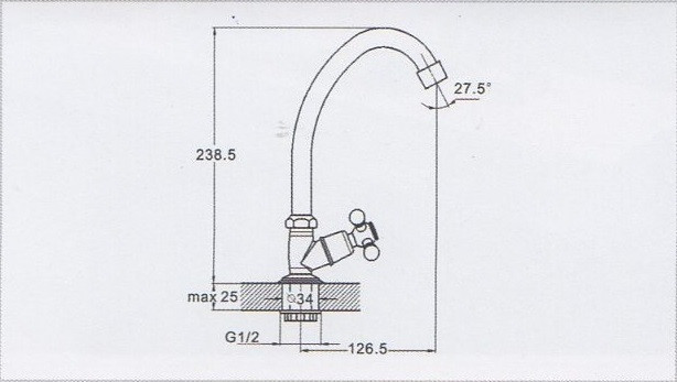 Змішувач для кухні одновентильний монокран Zegor DMX14-A605 Київ - фото 2