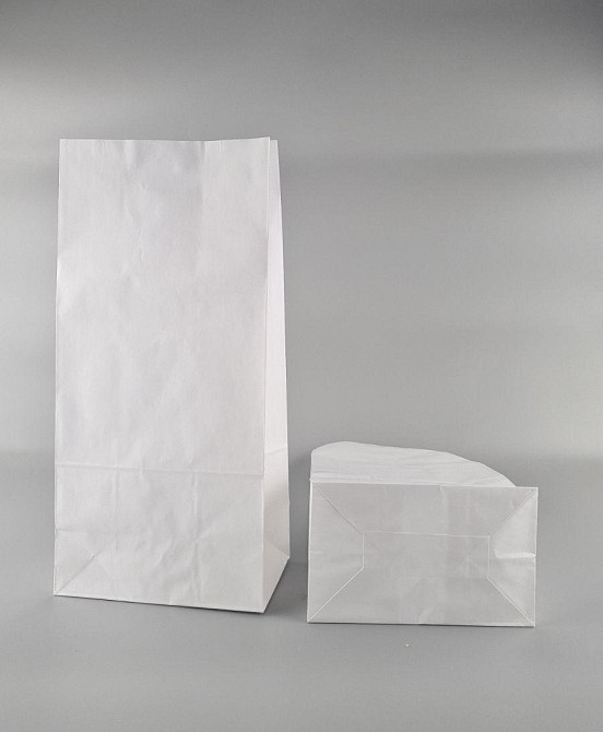 Пакет паперовий 39*19*12см 70 г\м2 білий з дном уп. 25 шт. Харків - фото 1