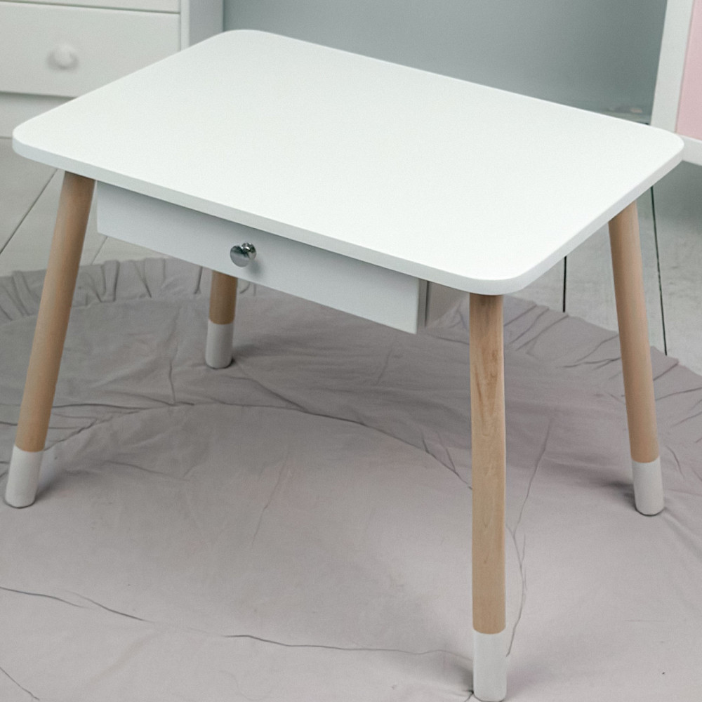 Дитячий столик з висувним ящиком 46х60х45, стіл трюмо в дитячу кімнату, білий Київ - фото 2