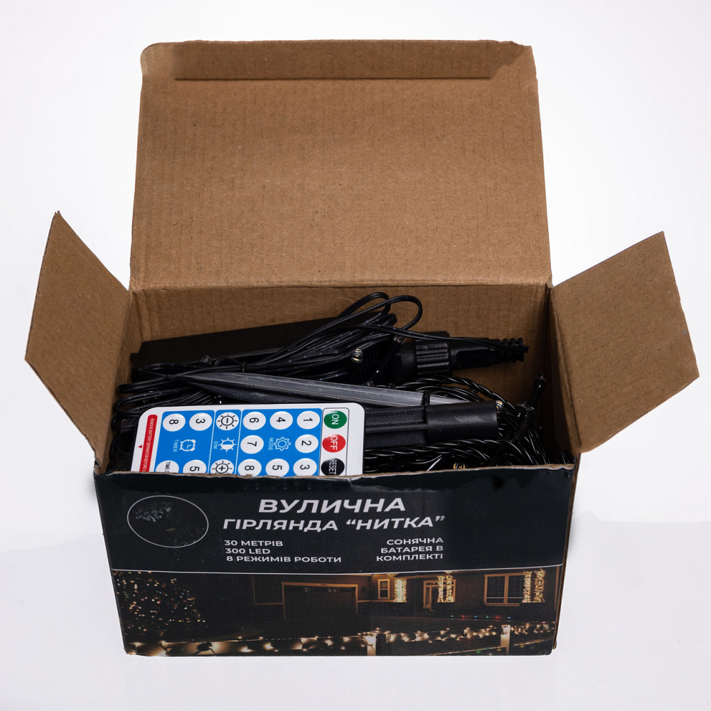 Вулична новорічна гирлянда 30 м, 300 LED, жовта Київ - фото 4