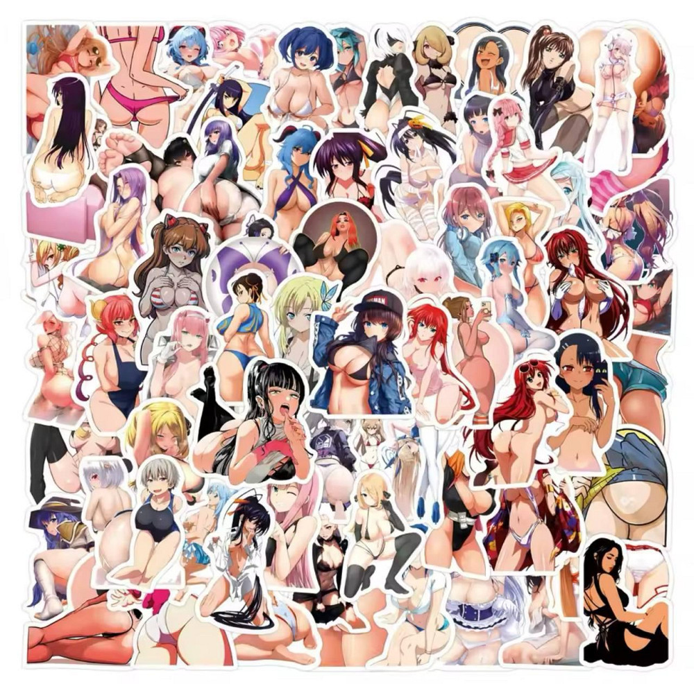 Наклейки Стикеры Аниме. Водонепроницаемые эстетические Аниме наклейки 18+ ((Аниме Хентай) Набор 50 ш Киев - изображение 1