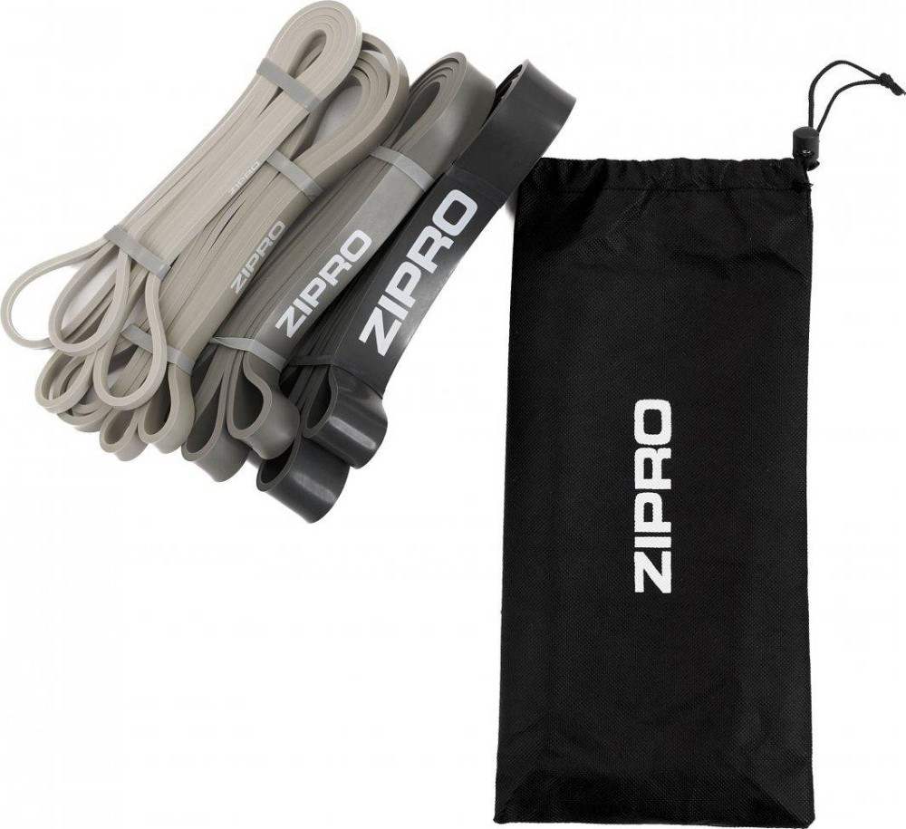 Набір стрічок-еспандерів для вправ Zipro PowerBand 4 шт. чорно-сірий Київ - фото 3