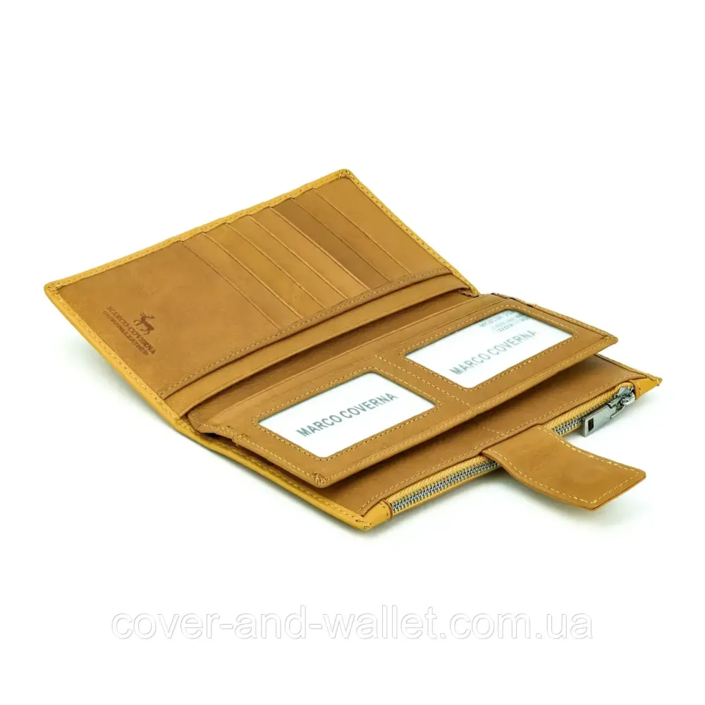 Тонкий жіночий купюрник на магнітній застібці жовтого кольору Marco Coverna 0134 Київ - фото 9