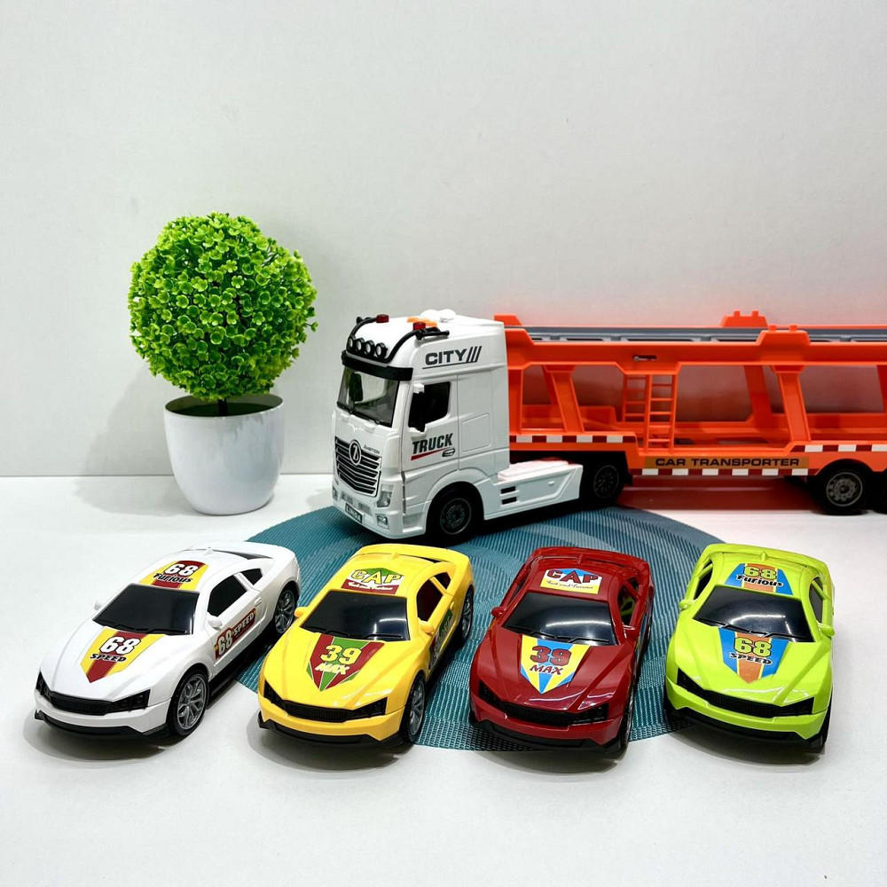 Трейлер інерційний звук світло 57см 4 машинки (8193-1) Чернигов - изображение 4